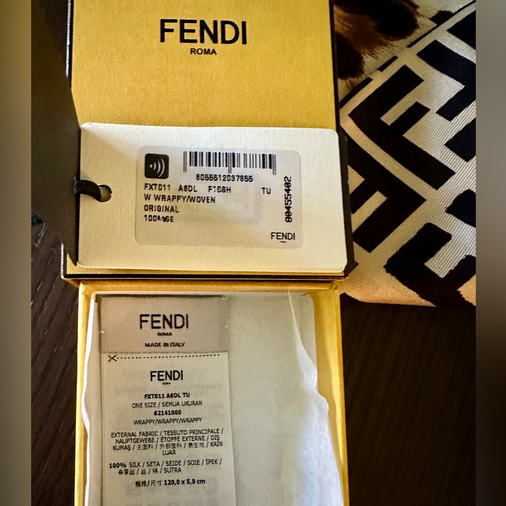 Fendi Silk Zucca FF Logo Wrappy/Scarf - Picture 3 of 4